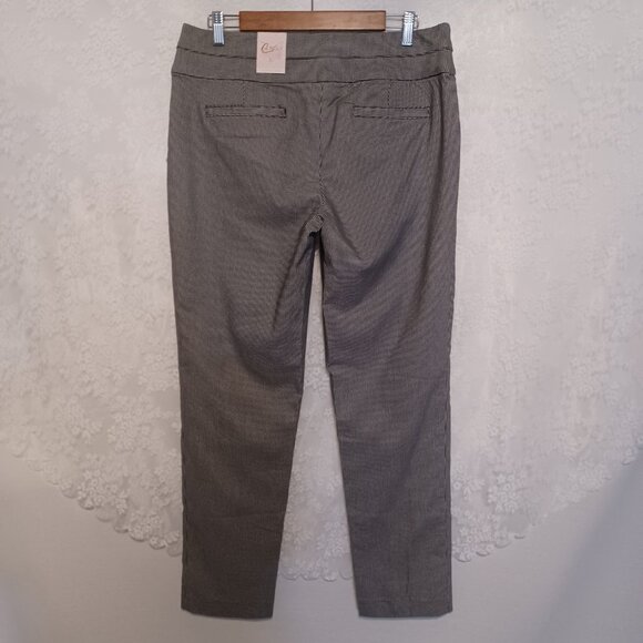 CANDIES Audrey Pullon Houndstooth Black White Stretch No Gap Flattening Pants - Picture 2 of 9